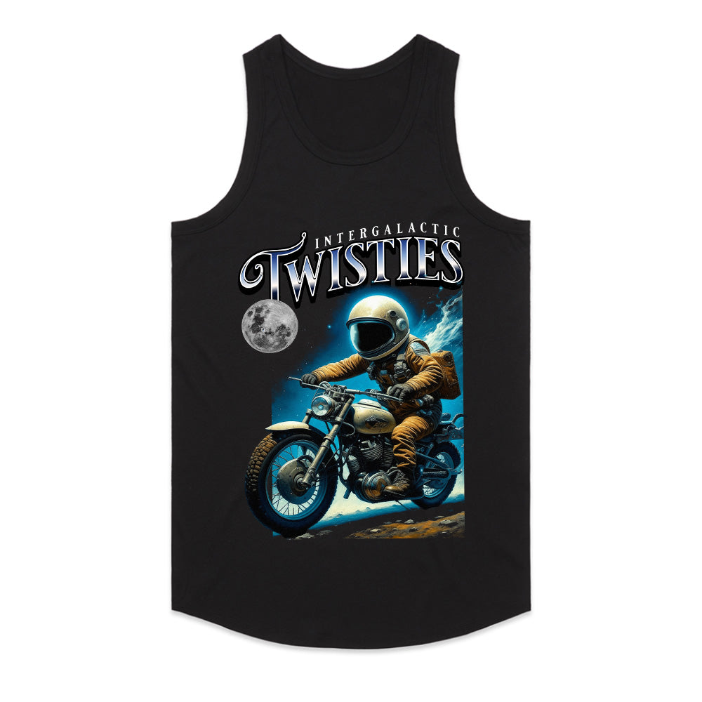 Intergalactic Twisties – Astronaut Biker Adventure T-Shirt