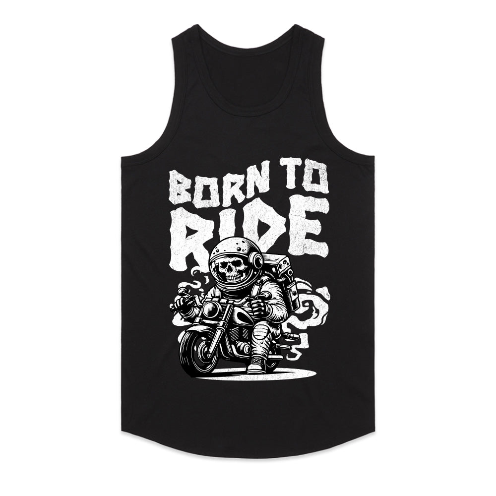 Born to Ride – Space Biker Skull Astronaut T-Shirt