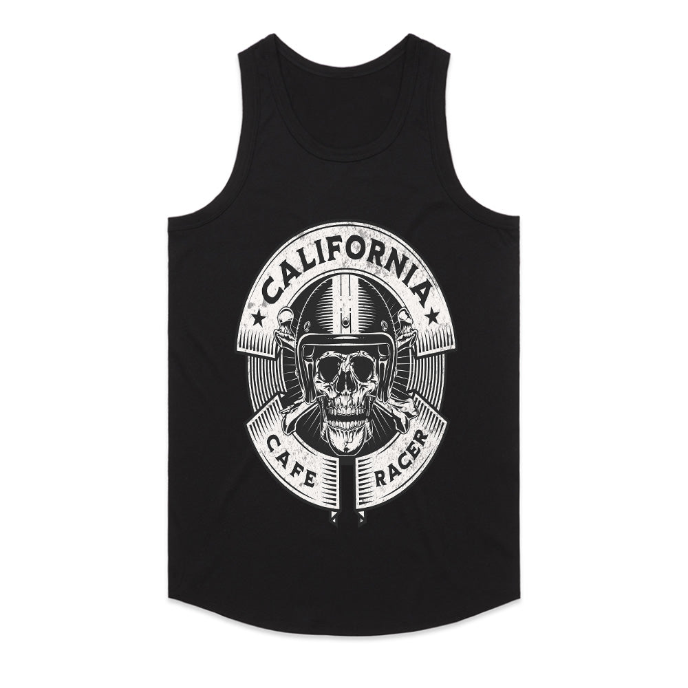 California Café Racer – Vintage Skull Biker T-Shirt