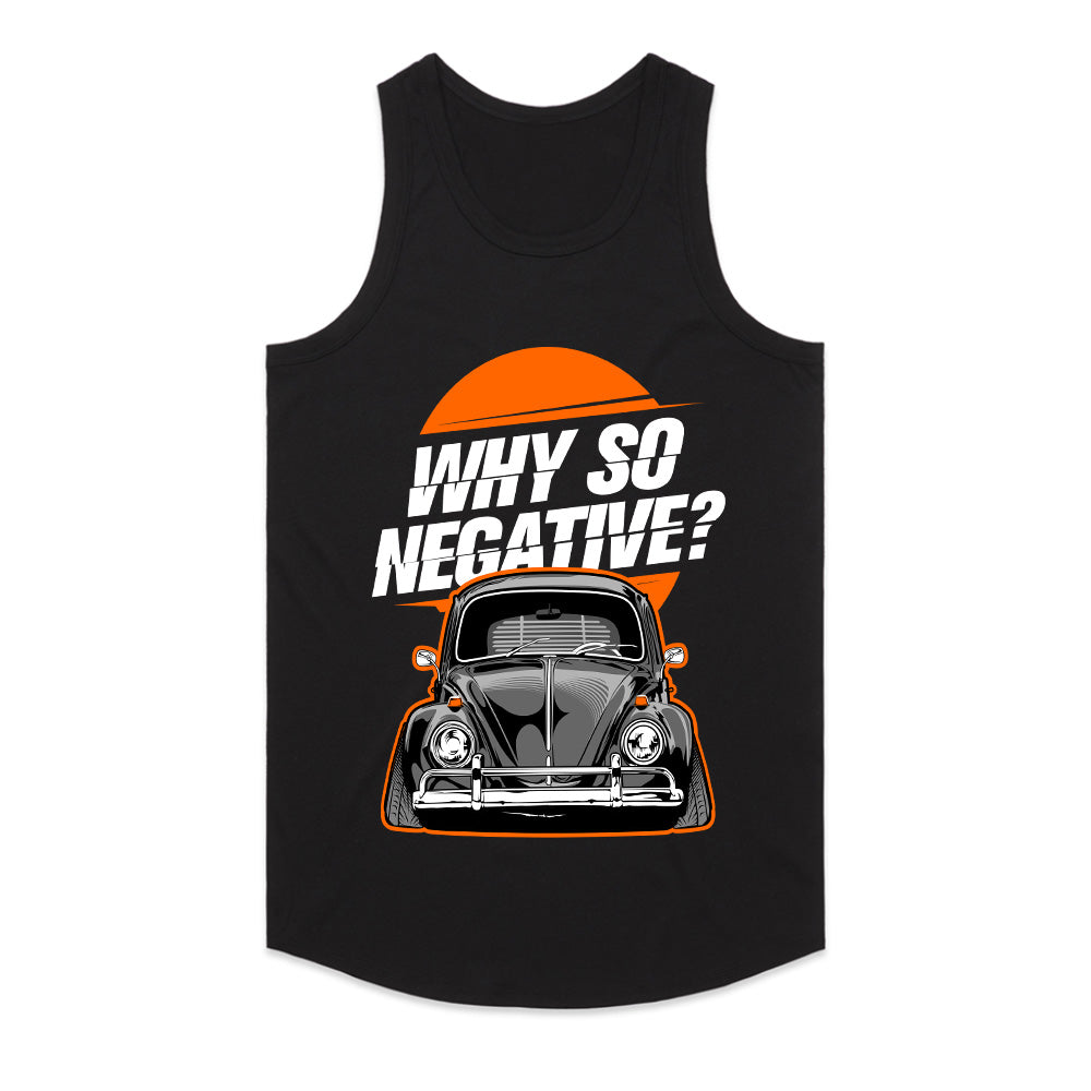 Why So Negative? VW Beetle Stance T-Shirt – Classic Air-Cooled Humor Tee