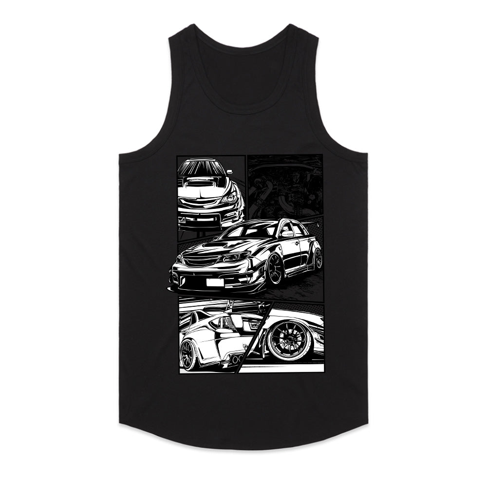 Subaru WRX Stance Art T-Shirt – JDM Black & White Street Edition