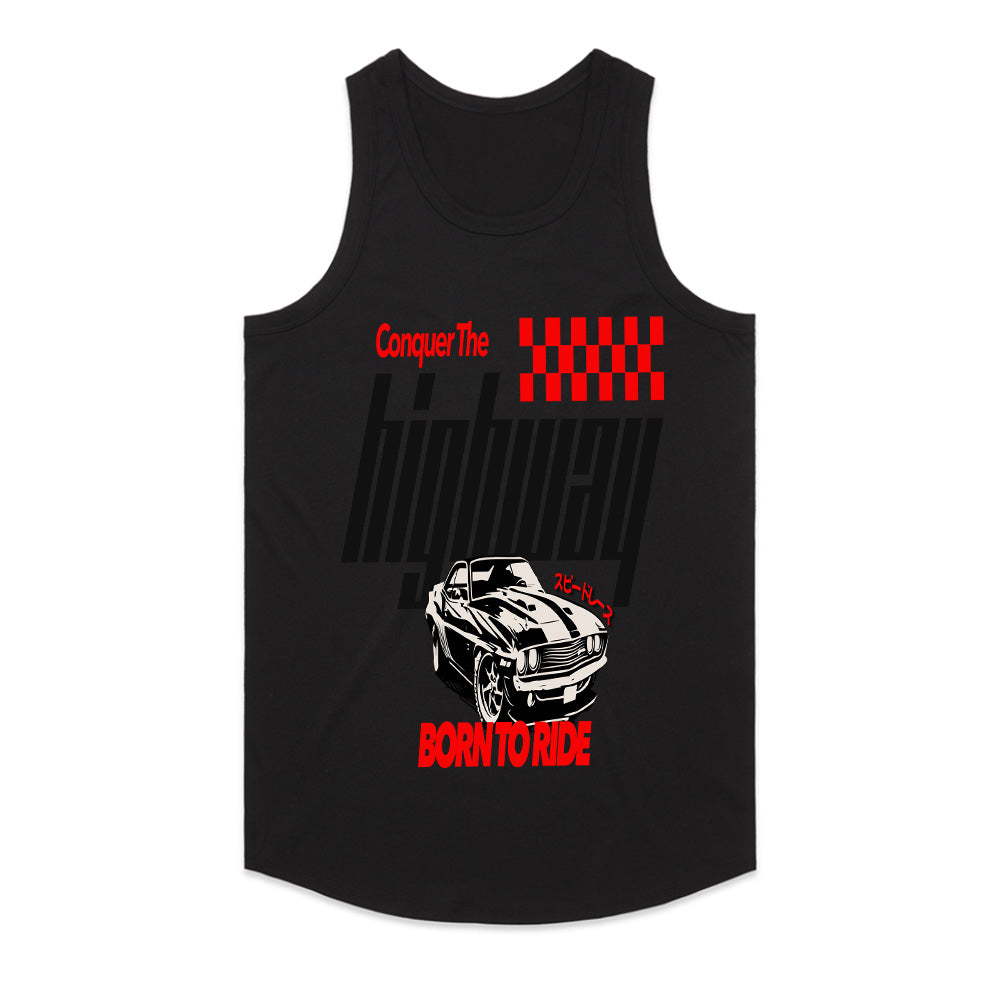 Conquer The Highway - Born to Ride Muscle Car Tee