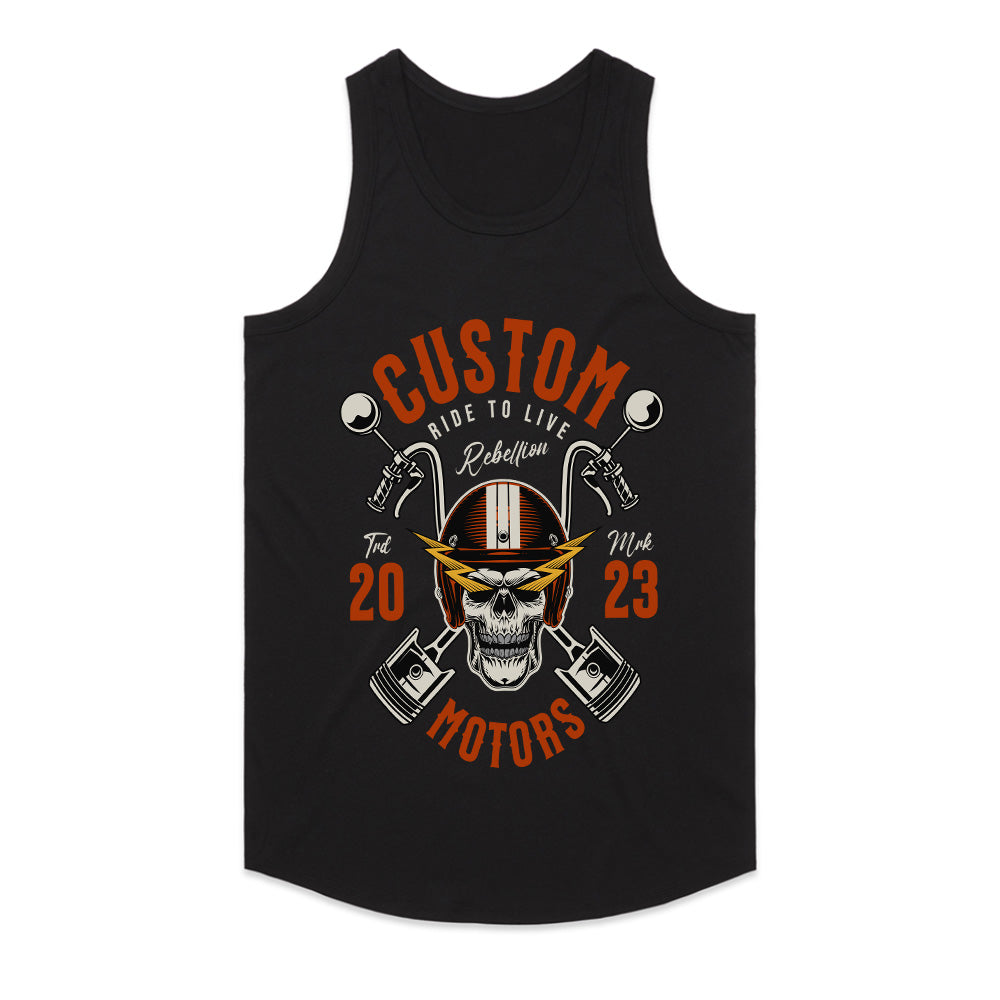 Custom Motors – Ride to Live Rebellion Biker T-Shirt