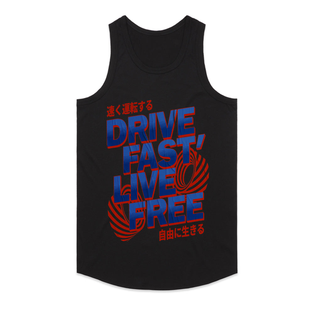 Drive Fast, Live Free - Japanese Street Racing Tee