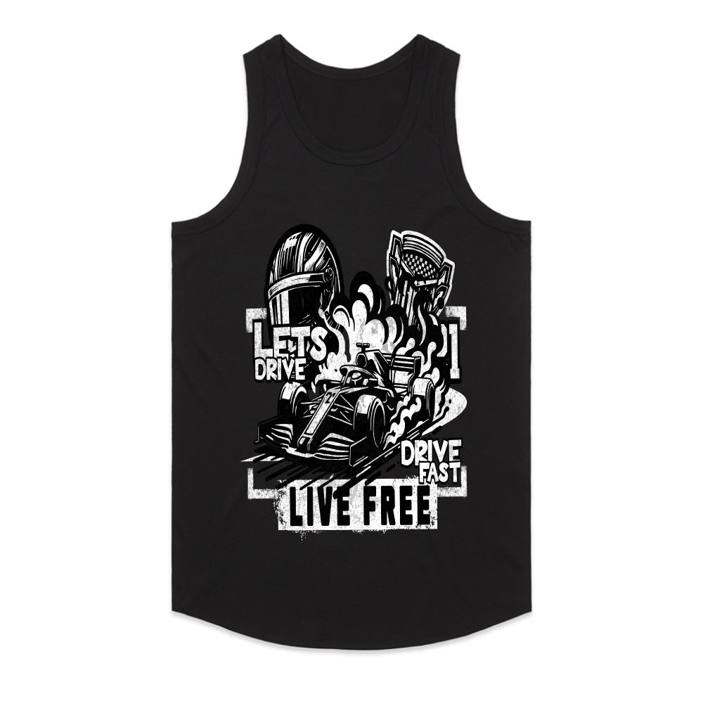Drive Fast, Live Free - Formula Racing Freedom Tee