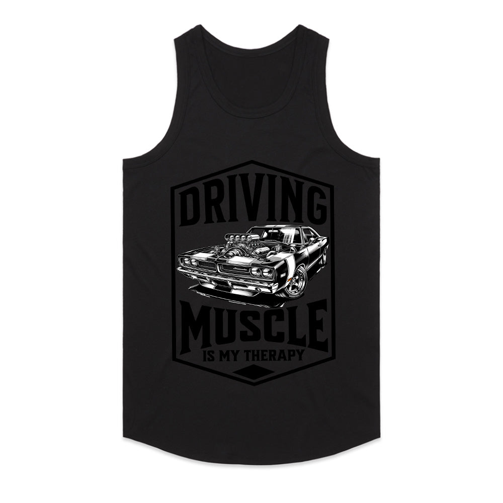 Driving Muscle Is My Therapy - Classic Muscle Car Tee