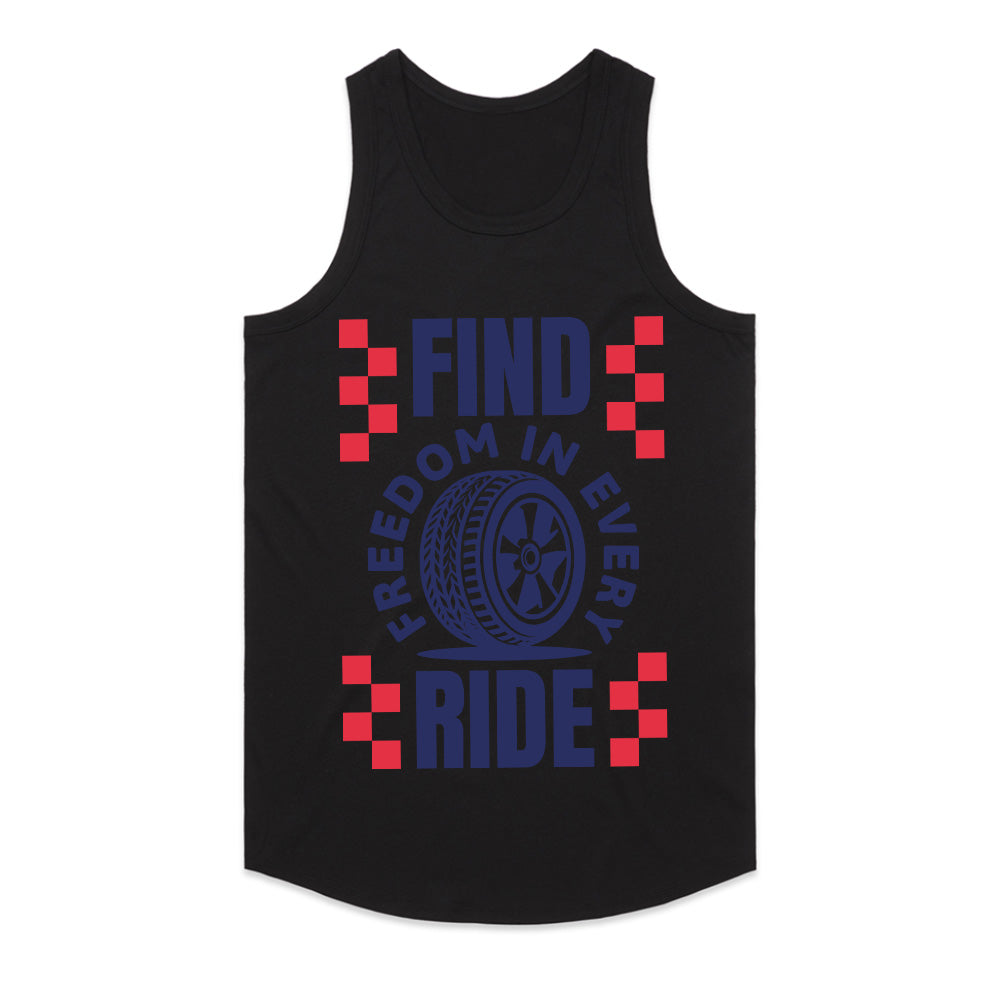 Find Freedom In Every Ride - Car Enthusiast Bold Typography T-Shirt