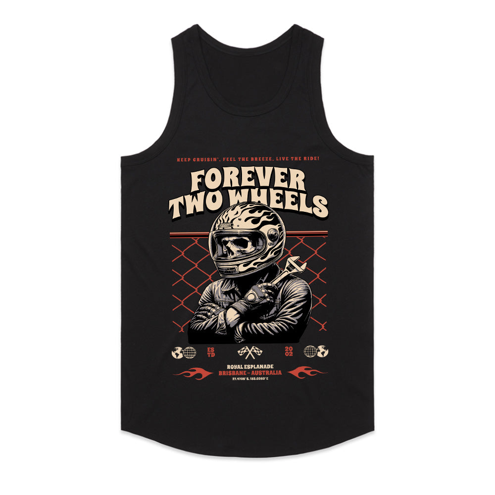 Forever Two Wheels – Biker Skull Classic Ride T-Shirt