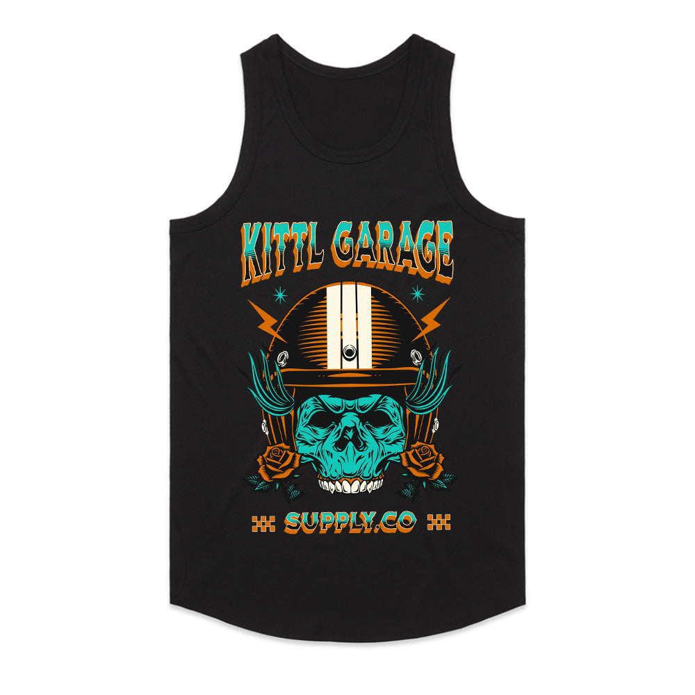 Kittl Garage – Vintage Biker Skull Mechanic T-Shirt