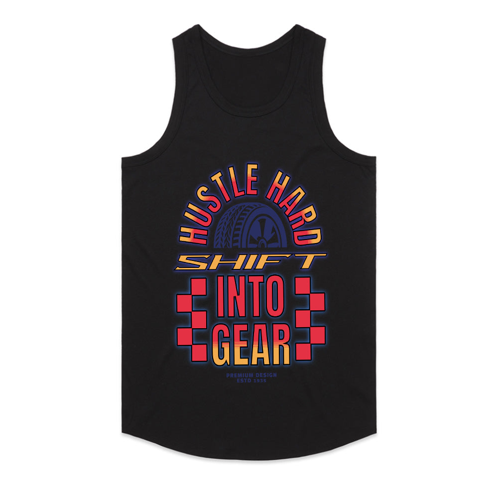 Hustle Hard: Shift Into Gear Racing Motivation T-Shirt