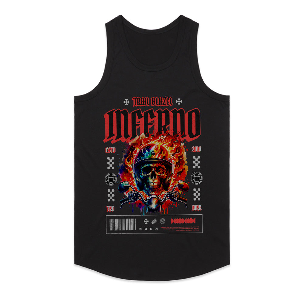 Inferno Trail Blaze – Flaming Skull Biker T-Shirt