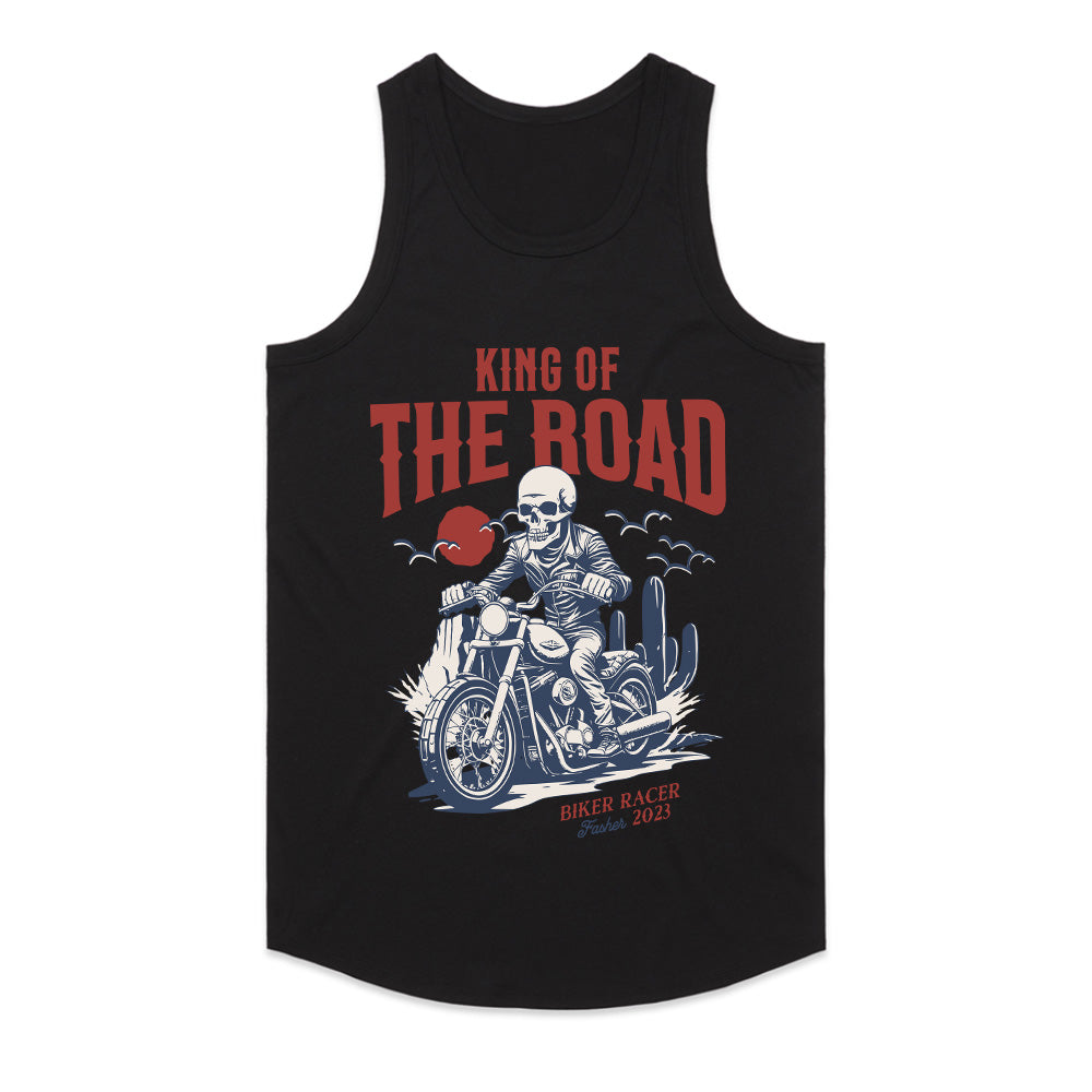 King of the Road – Biker Racer Skull T-Shirt