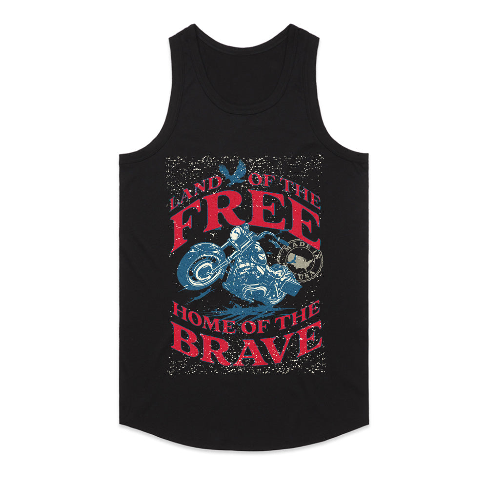 Land of the Free – Home of the Brave Patriotic Biker T-Shirt