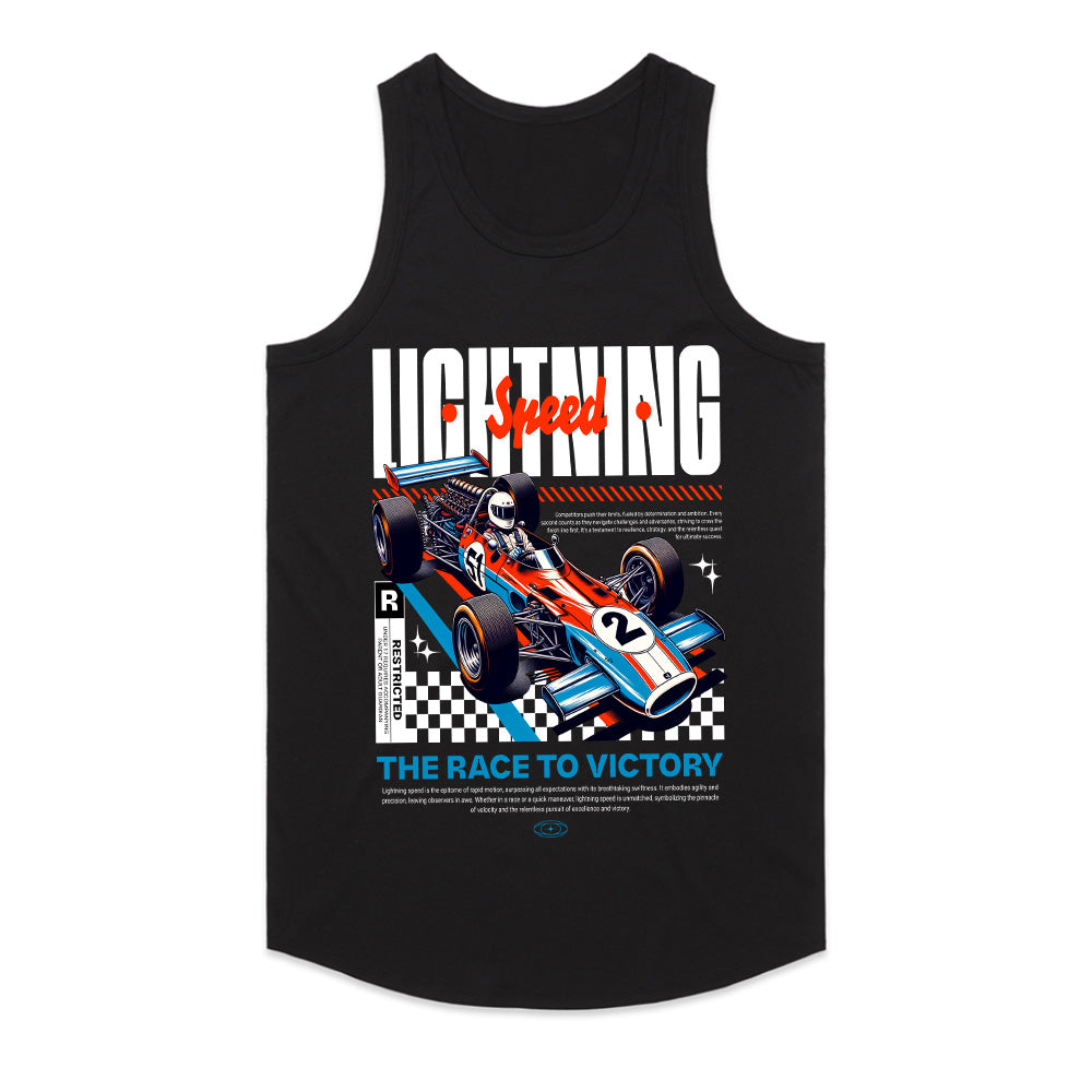 Lightning Speed: Retro Race Victory T-Shirt