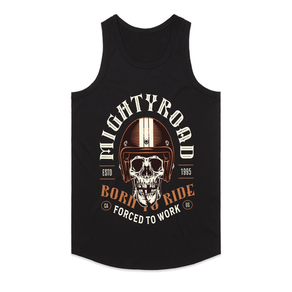 Mighty Road – Born to Ride, Forced to Work" Biker Spirit T-Shirt