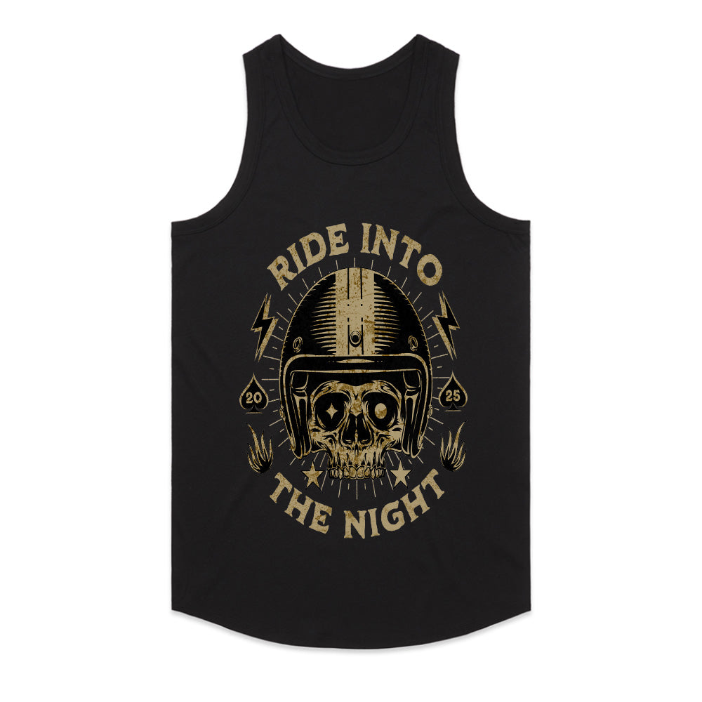 Ride Into the Night T-Shirt – Skull Biker Midnight Ride Tee