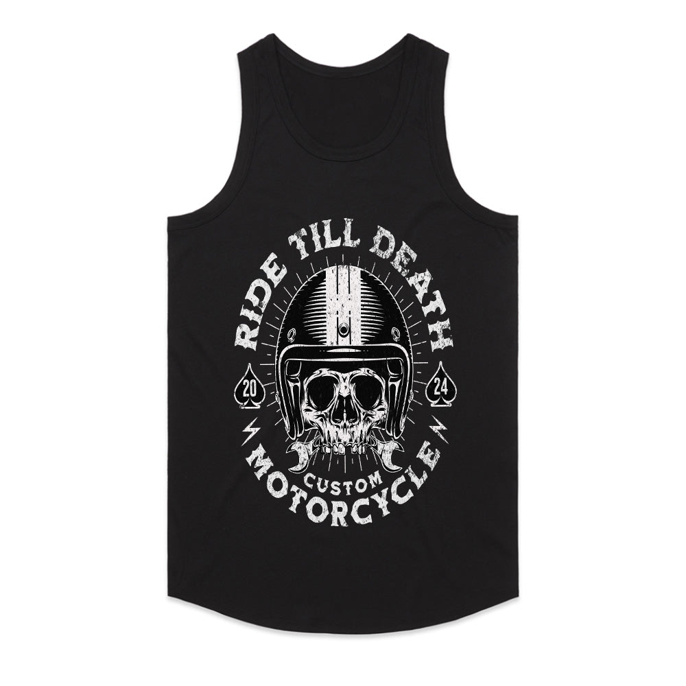 Ride Till Death T-Shirt – Hardcore Skull Biker Custom Motorcycle Tee