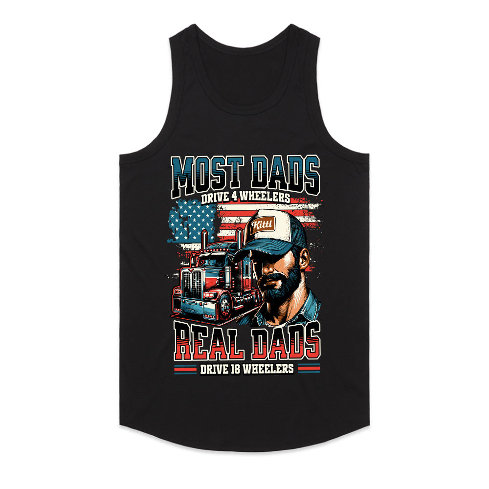 Real Dads Drive 18 Wheelers T-Shirt – Trucker Pride Edition