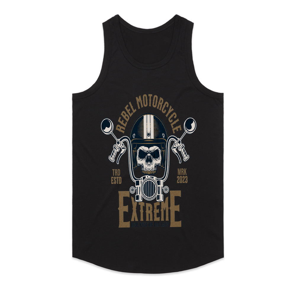 Rebel Motorcycle Extreme T-Shirt – Skull Biker Chopper Rider Tee