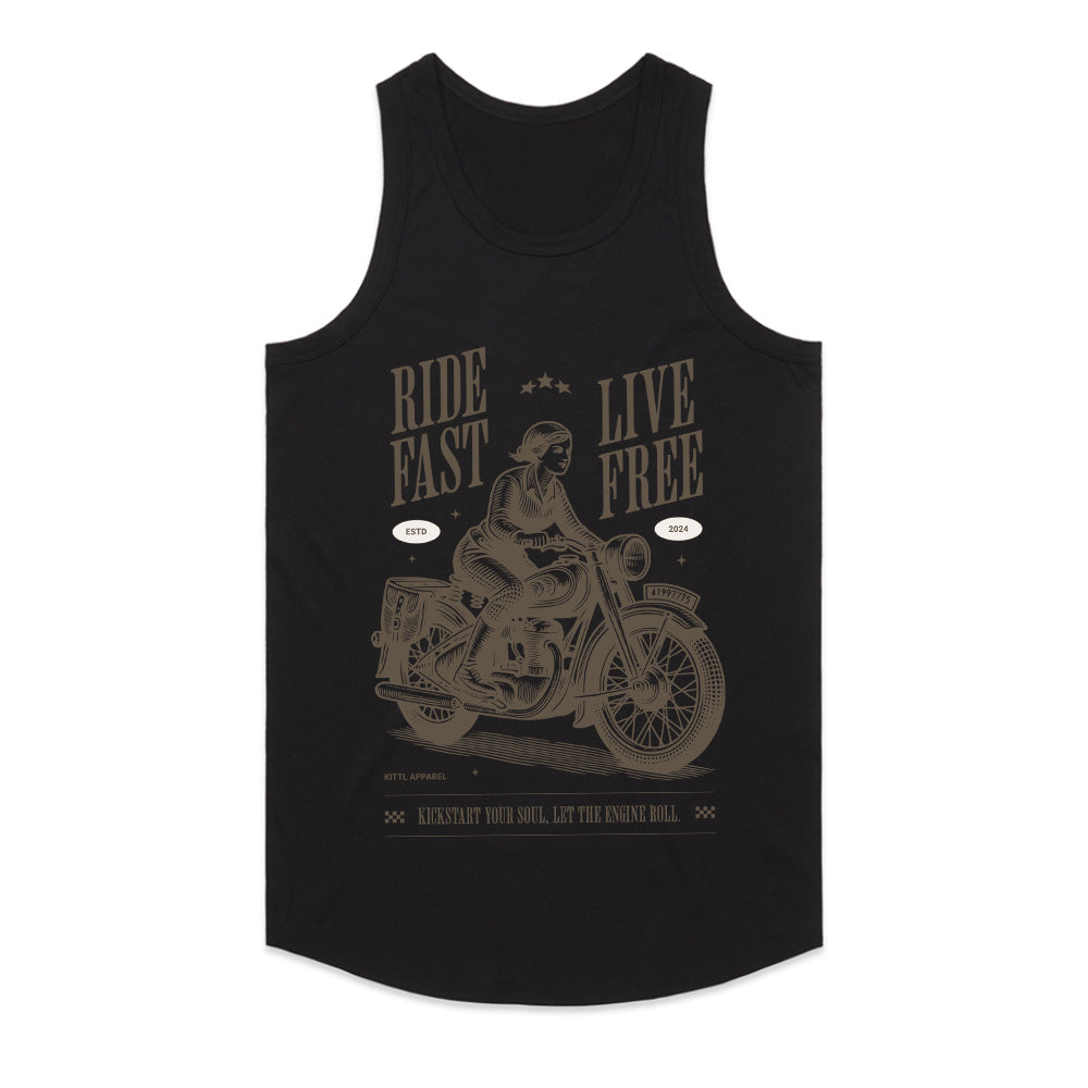 Ride Fast Live Free T-Shirt – Vintage Motorcycle Freedom Tee