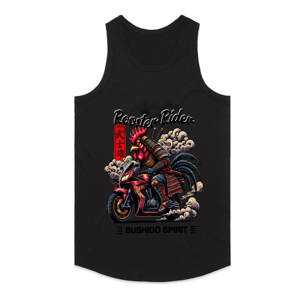 Rooster Rider T-Shirt – Samurai Biker Bushido Spirit Tee