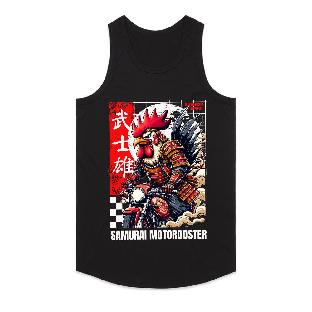 Samurai MotoRooster T-Shirt – Bushido Biker Warrior Tee