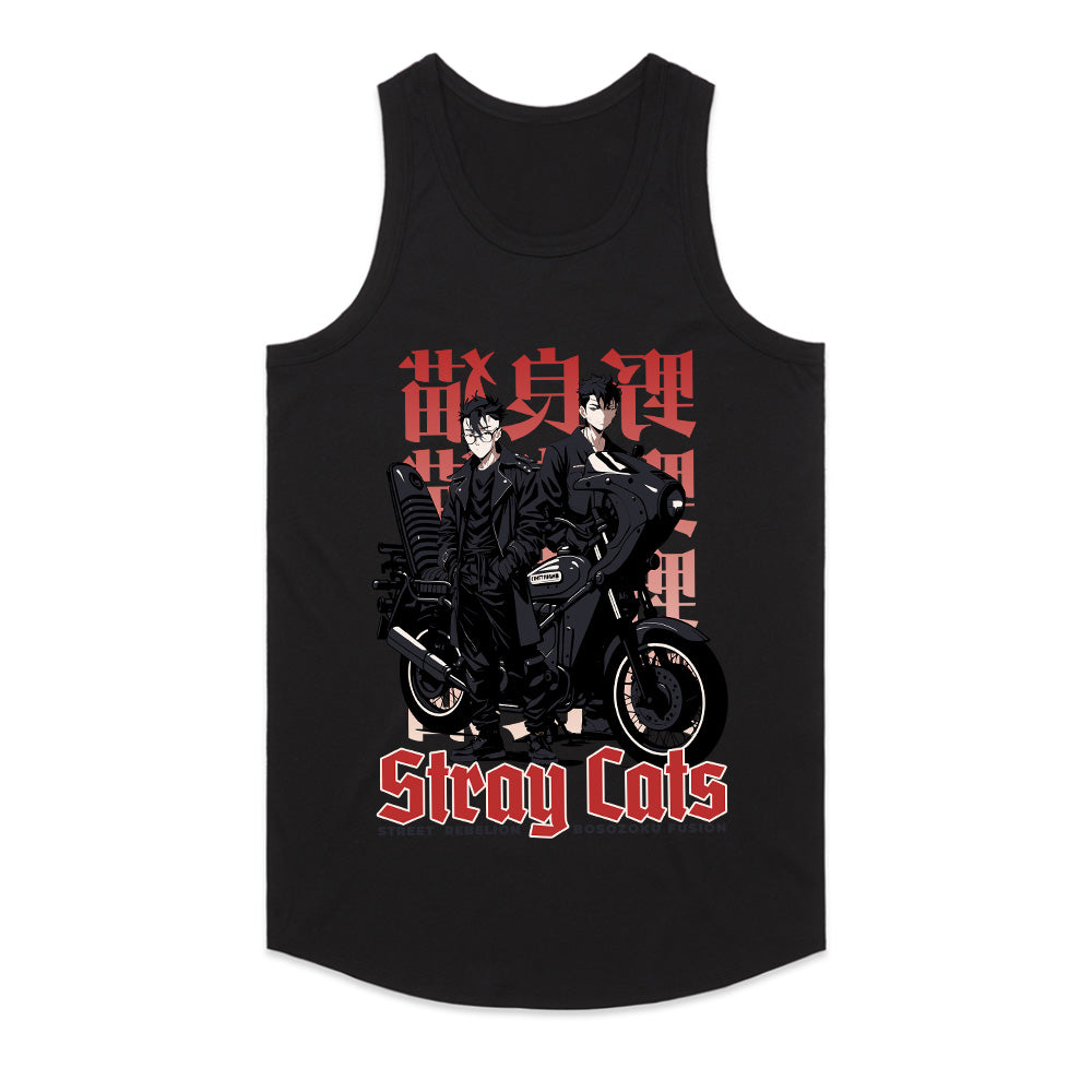 Stray Cats T-Shirt – Bosozoku Street Rebellion Biker Anime Tee