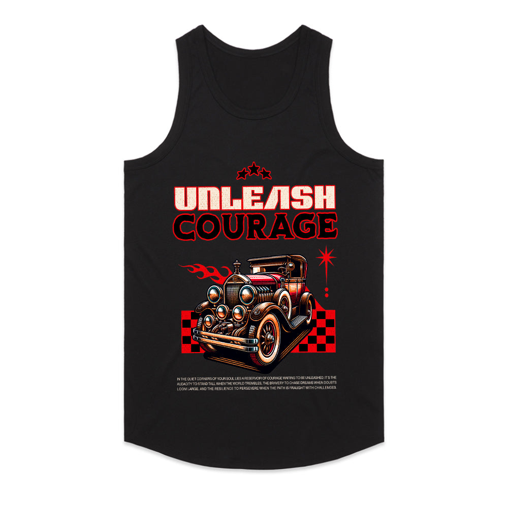 Unleash Courage – Retro Classic Hot Rod Motivation T-Shirt