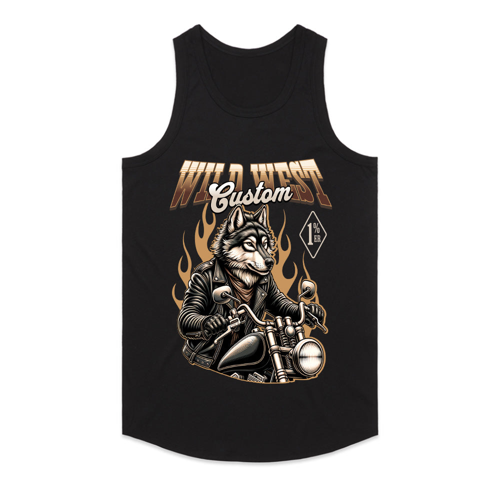 Wild West Custom Biker Wolf T-Shirt – Rebel Rider Streetwear