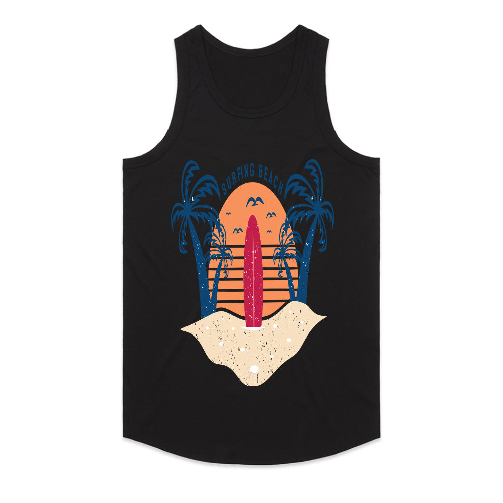Sunset Shoreline – Surfing Beach Bliss