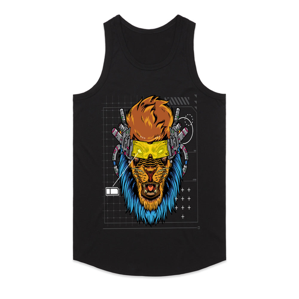 Cyber Lion - Futuristic Tech Beast Tee