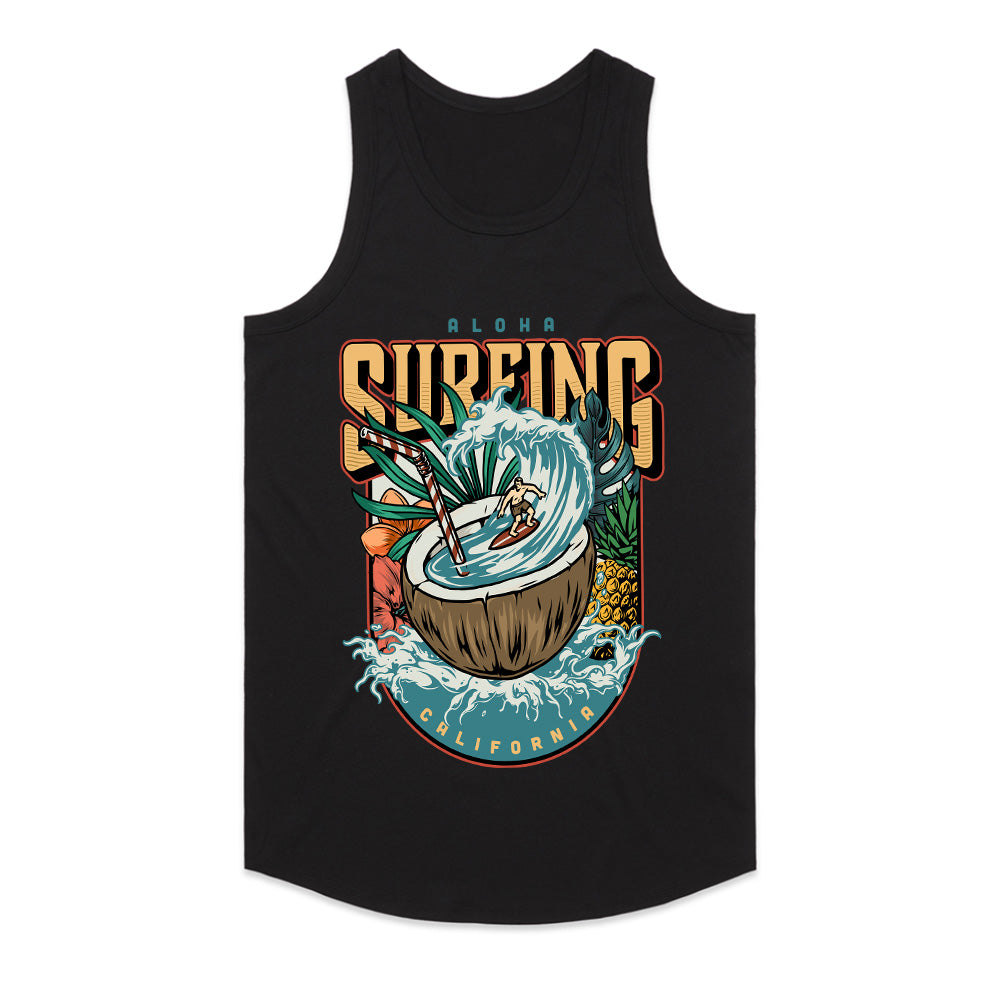 Aloha Surf Paradise: California Coconut Wave Tee