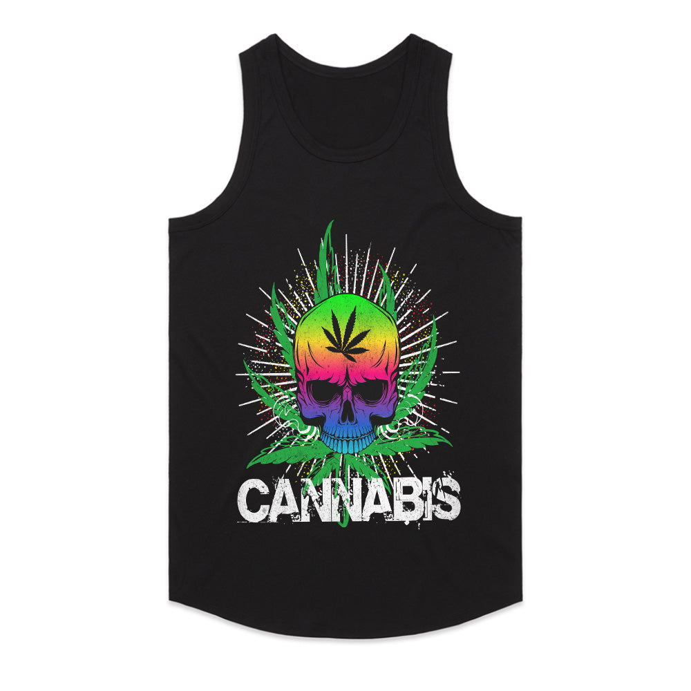 Psychedelic Cannabis Skull: Bold Streetwear Statement Tee
