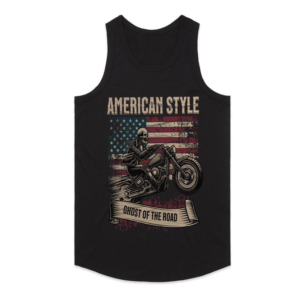 Ghost of the Road – American Biker Skull T-Shirt