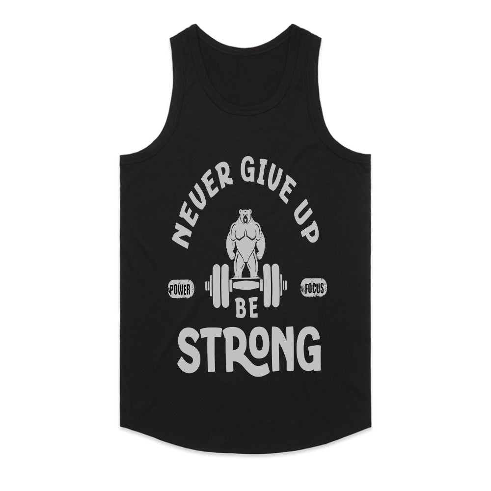 Never Give Up – Be Strong Gym T-Shirt | Motivational Fitness Apparel