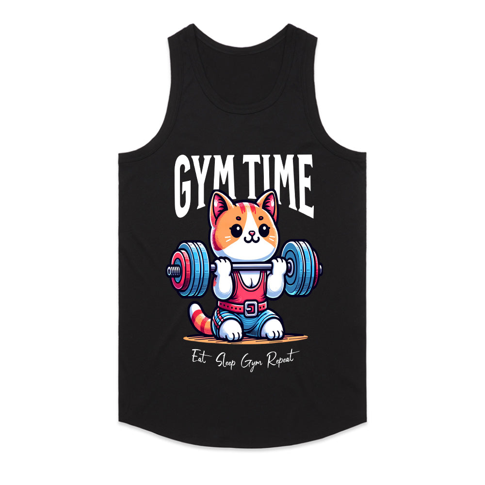 Gym Time Cat – Cute & Funny Workout T-Shirt for Fitness Lovers