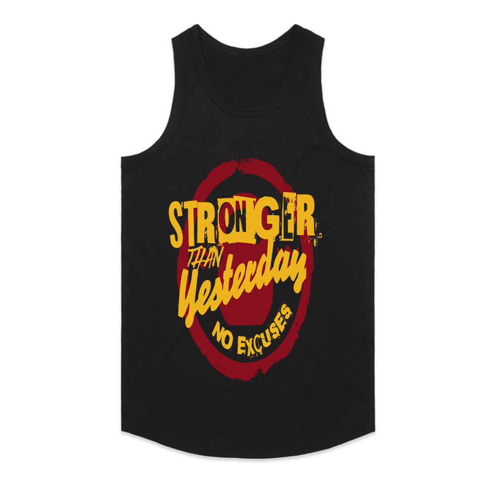 Stronger Than Yesterday – No Excuses Gym T-Shirt | Motivational Fitness Tee