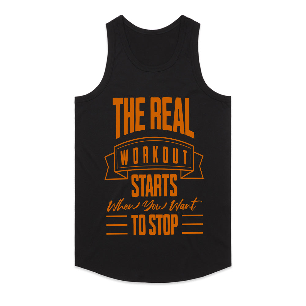 "The Real Workout Starts When You Want to Stop" Motivational Gym T-Shirt