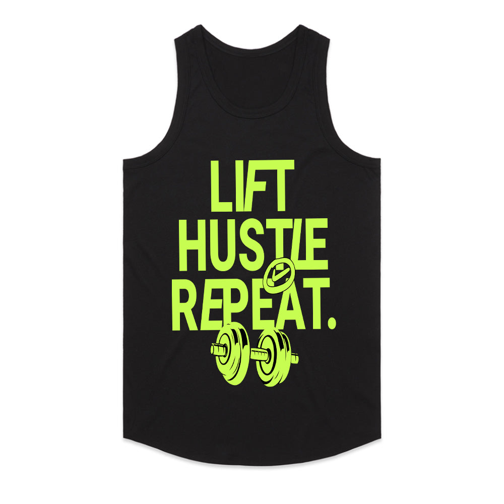 "Lift, Hustle, Repeat" Motivational Gym T-Shirt – No Days Off