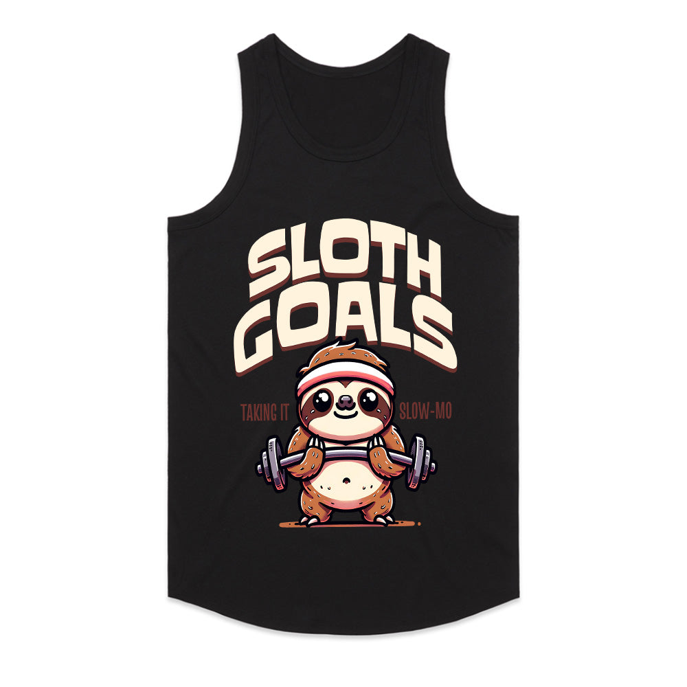 "Sloth Goals – Taking It Slow-Mo" Funny Gym T-Shirt for Lazy Lifters