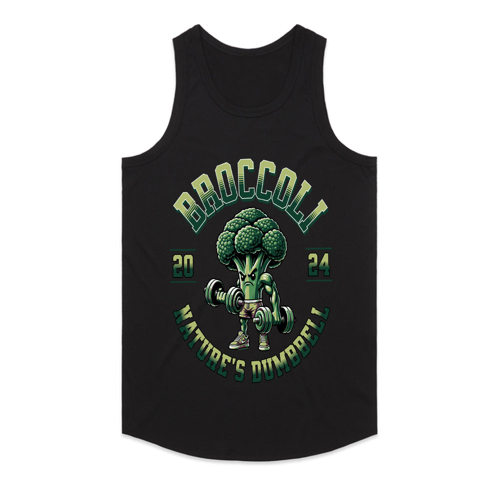 "Broccoli – Nature's Dumbbell" Funny Gym T-Shirt for Fitness & Health Enthusiasts