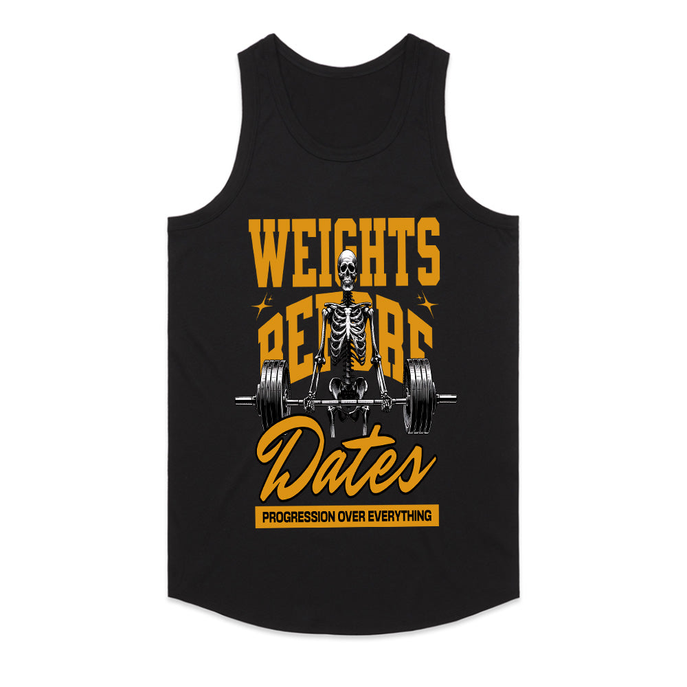 "Weights Before Dates" Gym T-Shirt – Progression Over Everything
