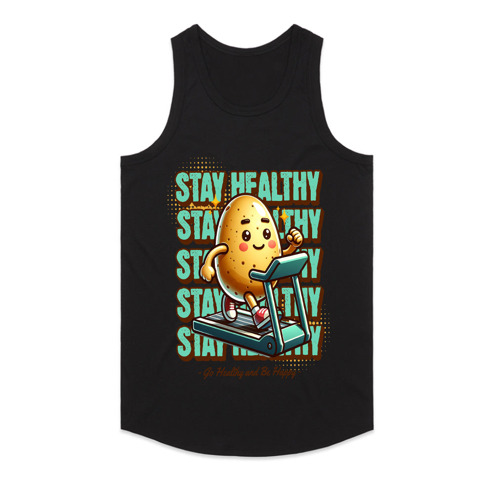 "Stay Healthy Cute Potato Workout T-Shirt – Fun Fitness Motivation Tee"