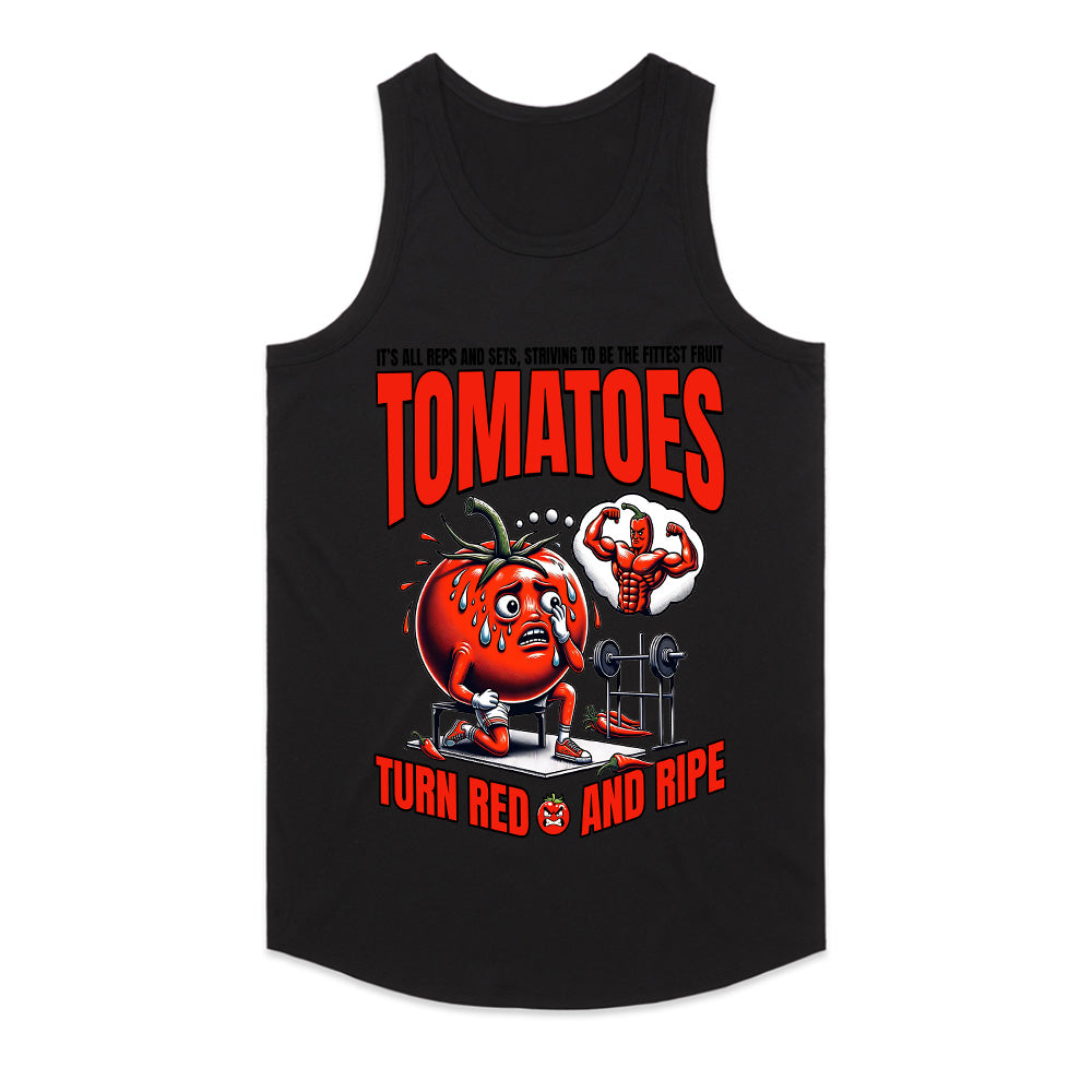 "Tomatoes Turn Red and Ripe" Funny Workout Gym T-Shirt – Fitness Humor