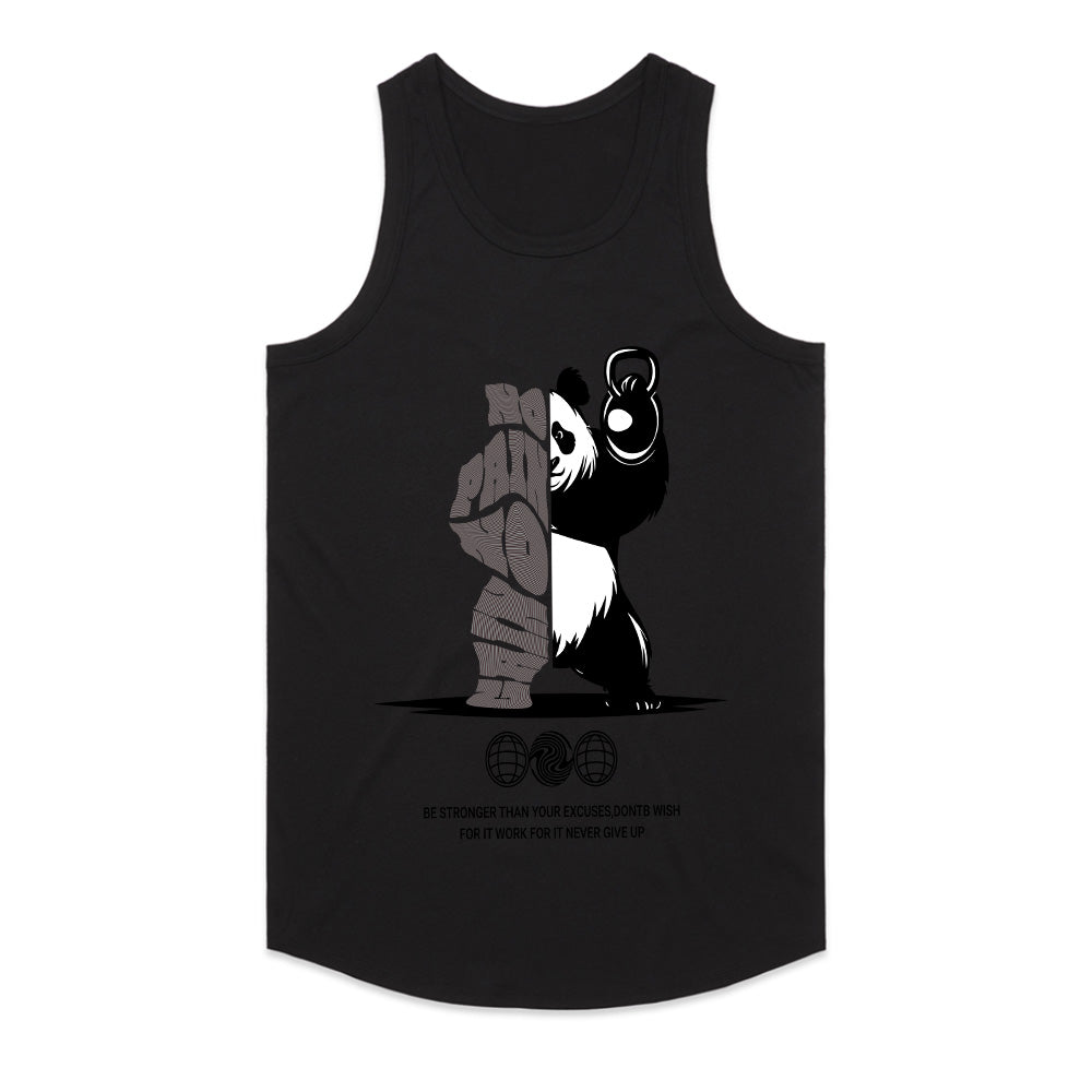 "No Pain, No Gain" Panda Gym T-Shirt – Strength Meets Zen