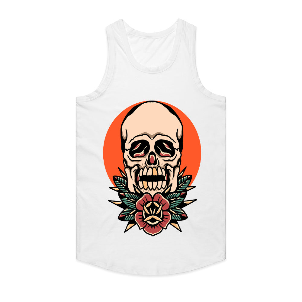 Crimson Bloom: Skull & Rose Fusion Tee