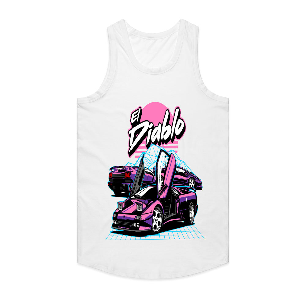 El Diablo Retro Supercar T-Shirt — Vaporwave Dream Edition