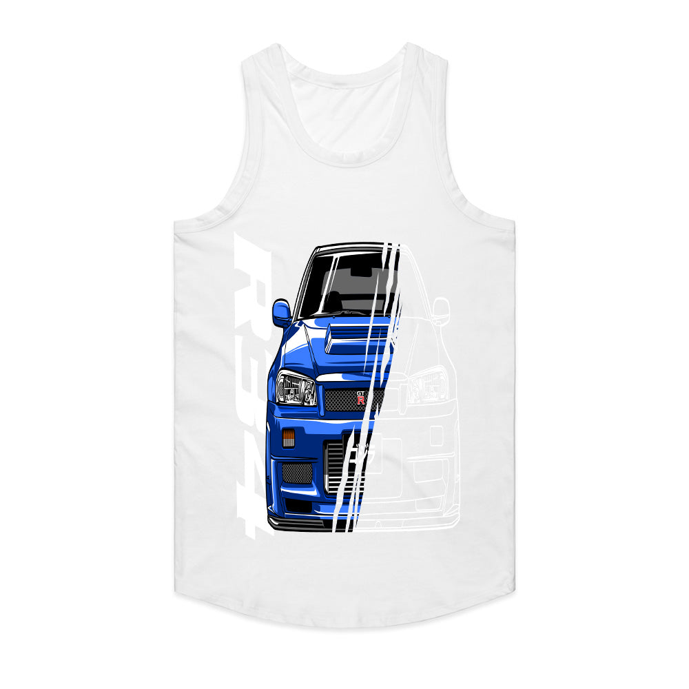 R34 Godzilla — Skyline GT-R Front View JDM T-Shirt