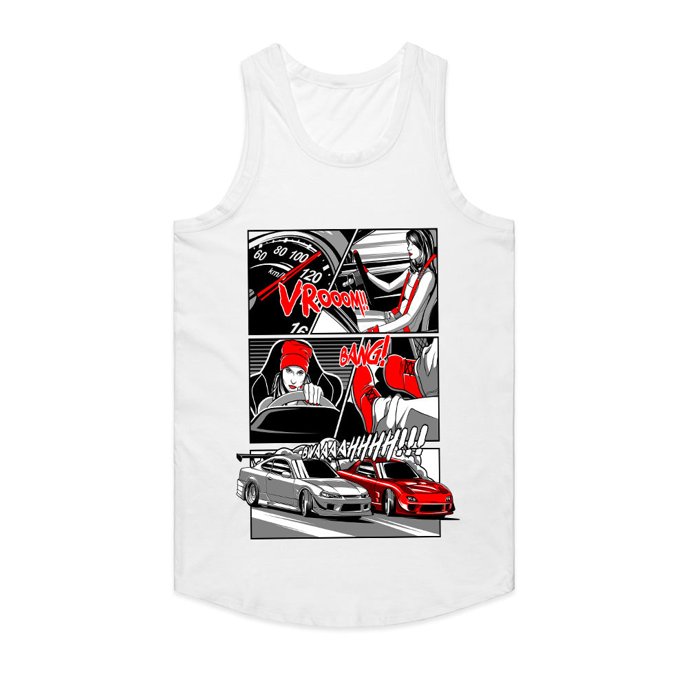JDM Street Racer Manga T-Shirt – Drift Battle Comic Style Tee