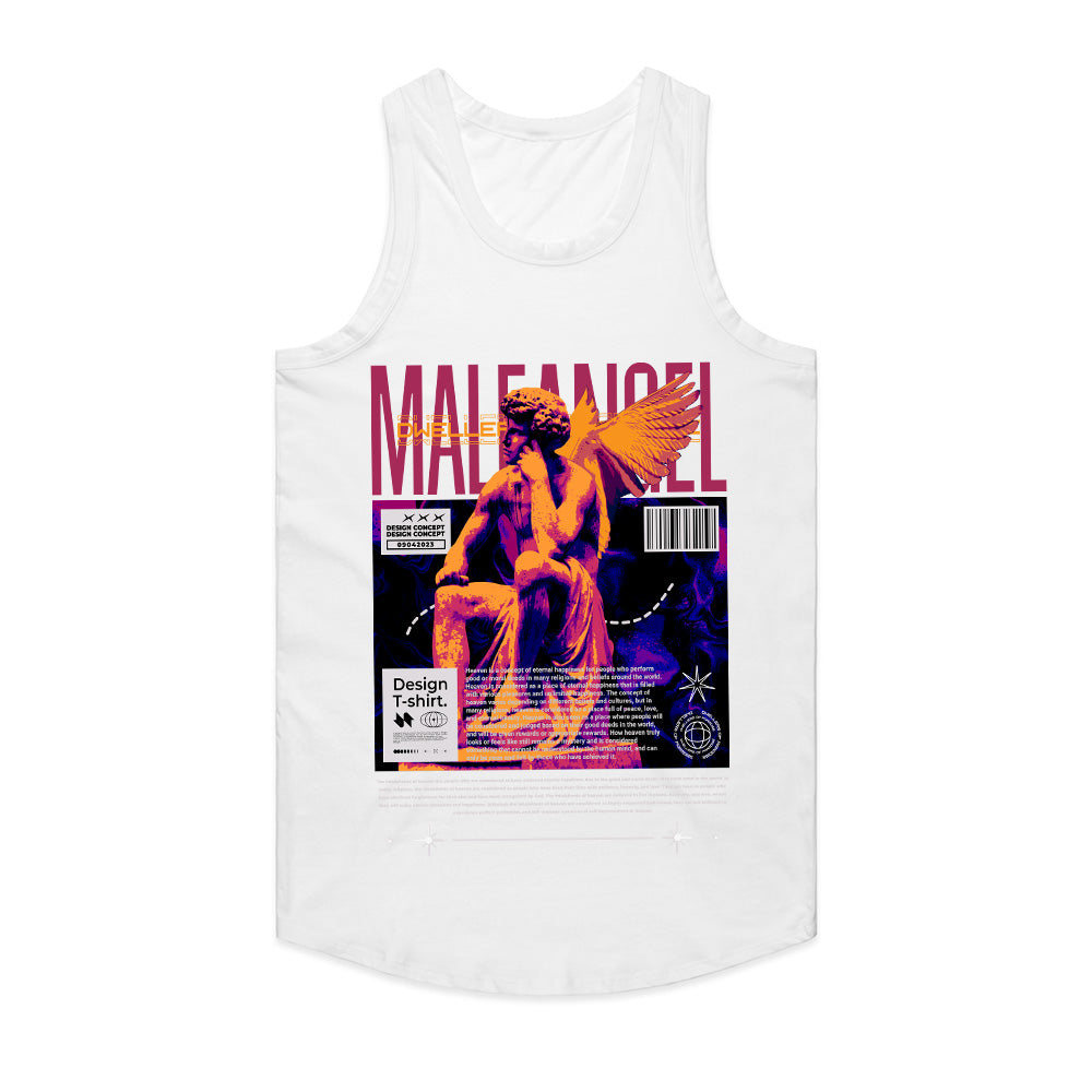 Male Angel: Neon Renaissance Streetwear Tee